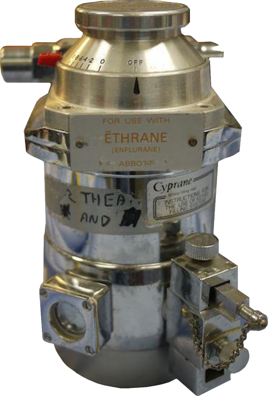 Vaporizador de enflurano (Ethrane). 1990.