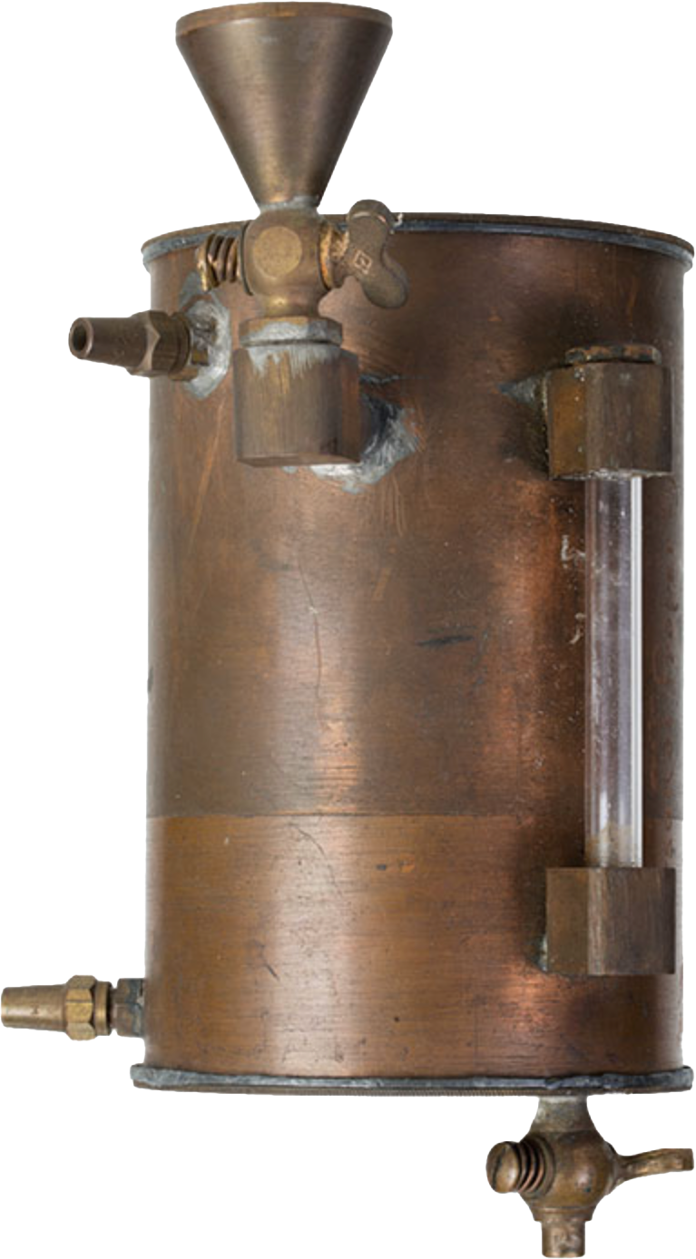 Vaporizador Copper Kettle para éter, halotano y enflurano. Marmita de cobre. 1950-1960.