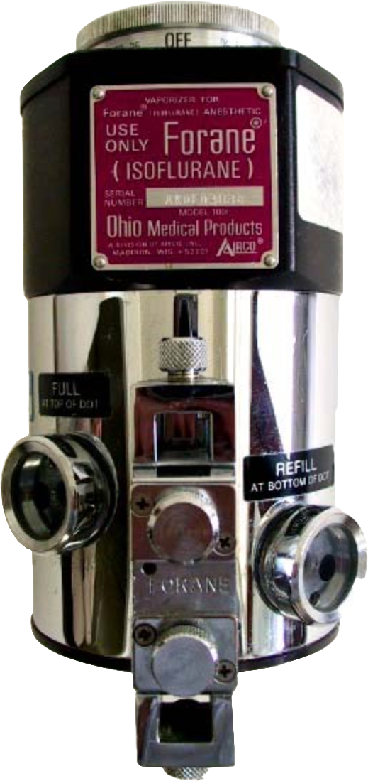 Vaporizador de isoflurano (Forane). 1970-1990.